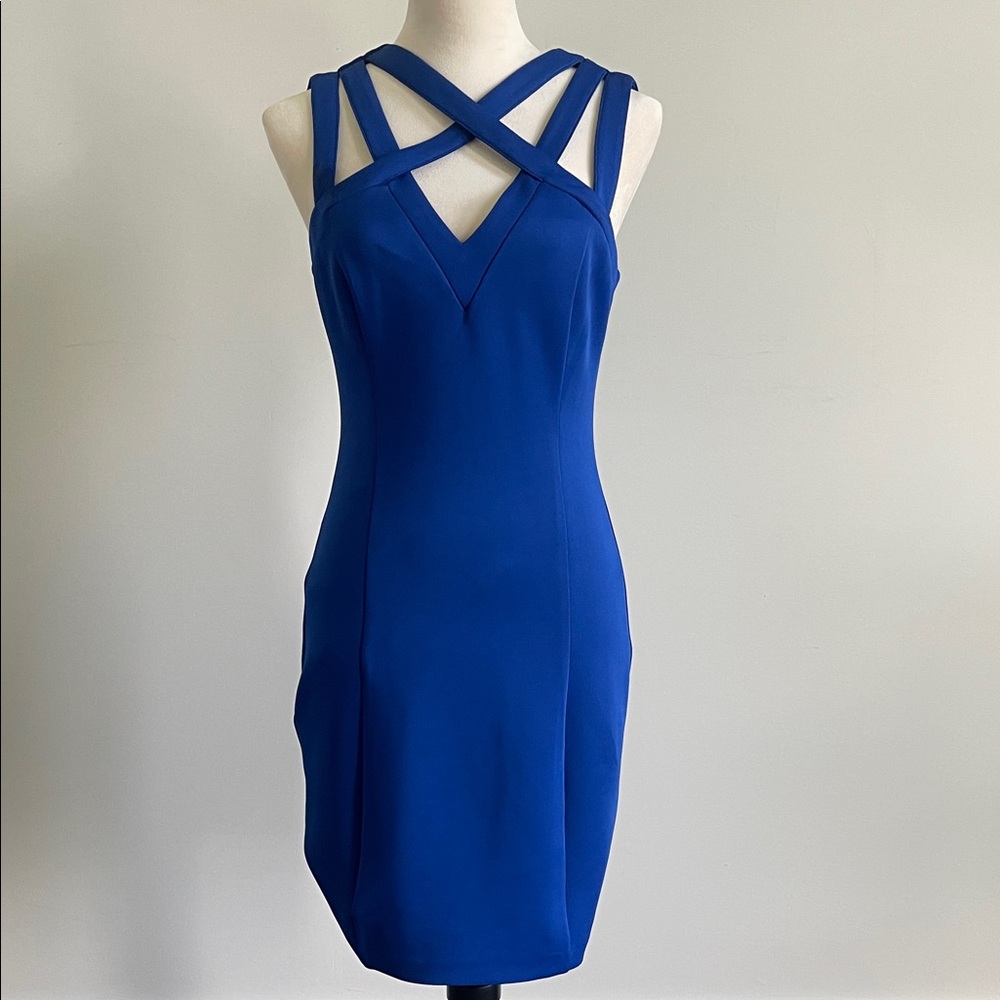 Guess Royal Blue Criss-Cross Mini Dress